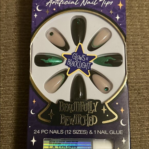 L.A. Colors Artificial Nails Beautifully Bewitched Enchanted Medium Length Almon - Picture 2 of 8